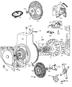Blower Hsg,flywheels,screen Diagram and Parts List for 190406-2947-XX  Briggs and Stratton Engine